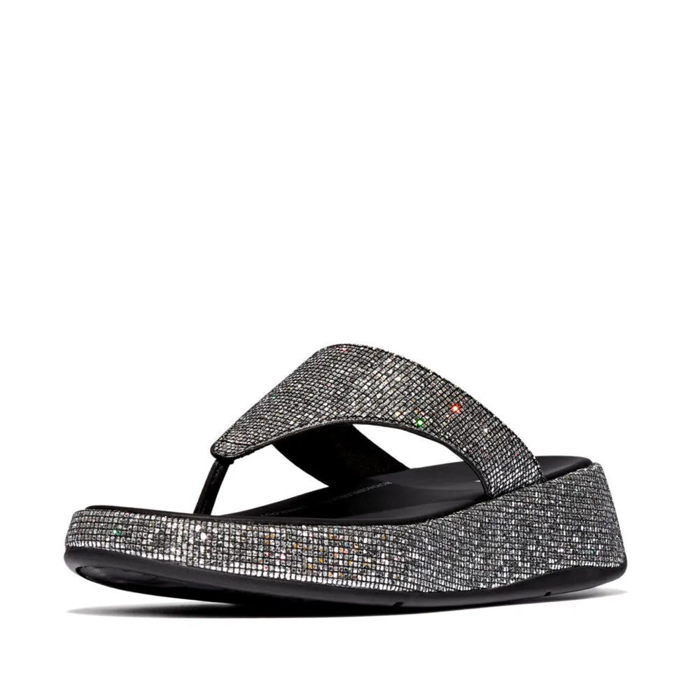 รองเท้าแตะแบบหูหนีบ ผู้หญิง รุ่น F-MODE GLITTERBALL FLATFORM TOE-POST SANDALS