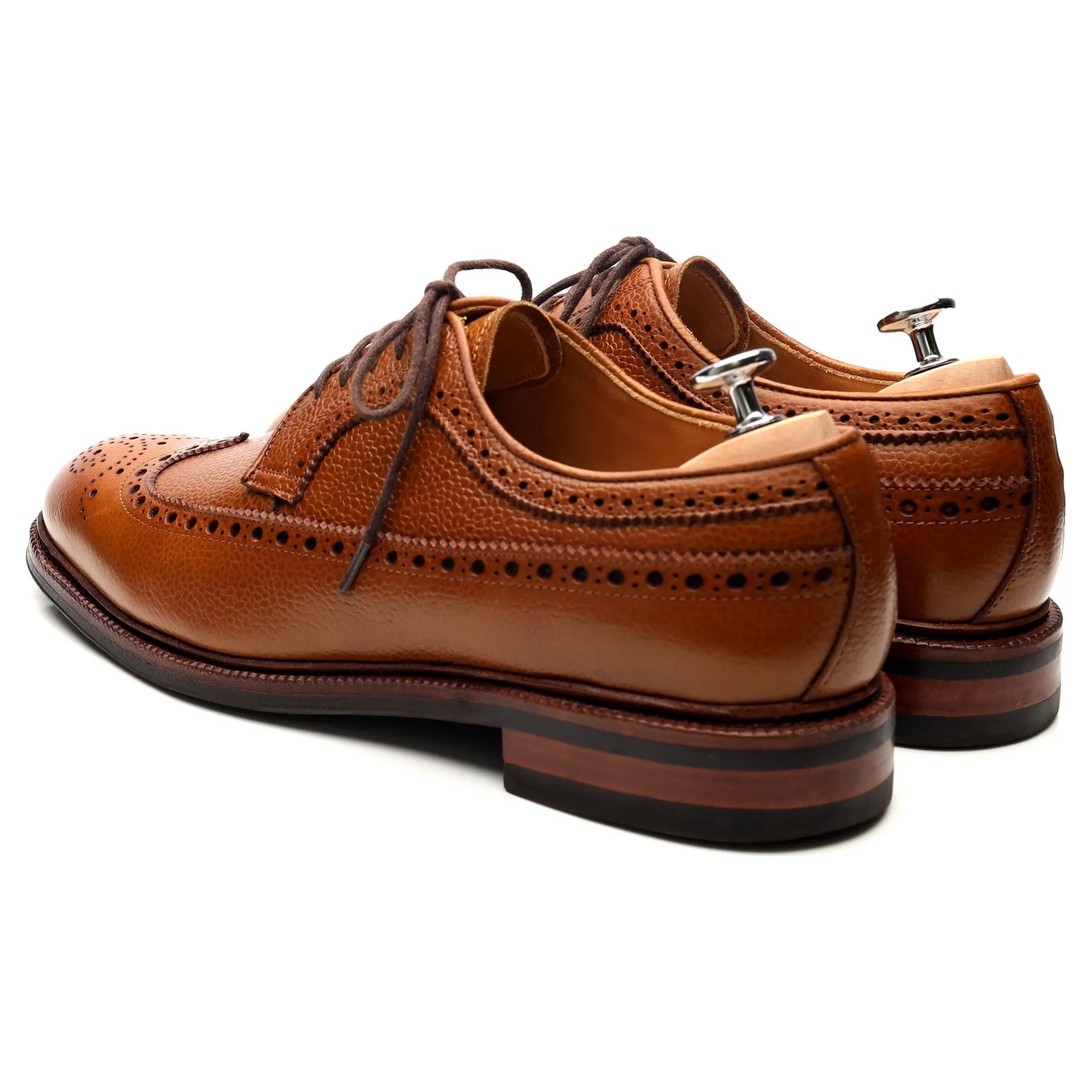 '101375' Tan Brown Leather Derby Brogues UK 8 E