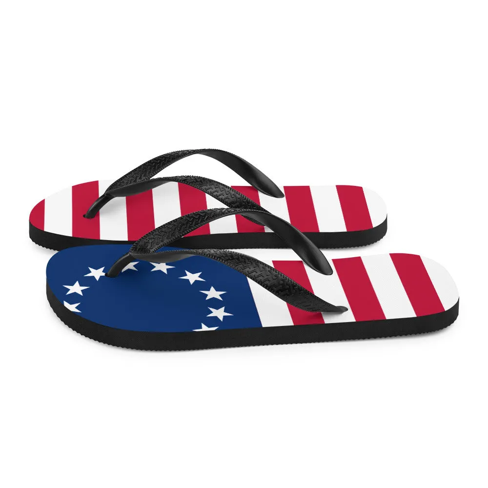 1776 American Flag Flip-Flops