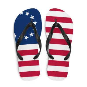 1776 American Flag Flip-Flops