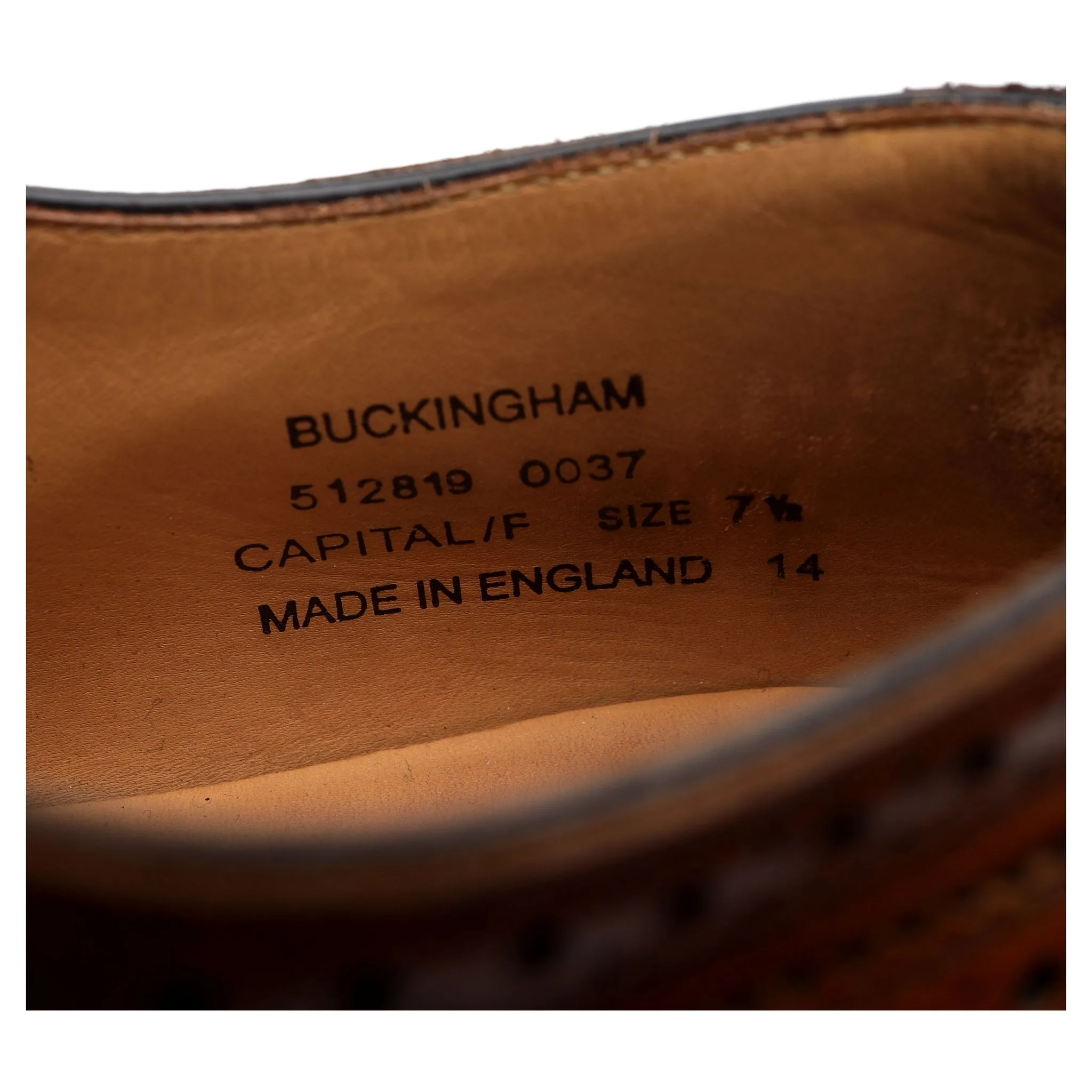 1880 'Buckingham' Tan Brown Leather Oxford Brogues UK 7.5 F