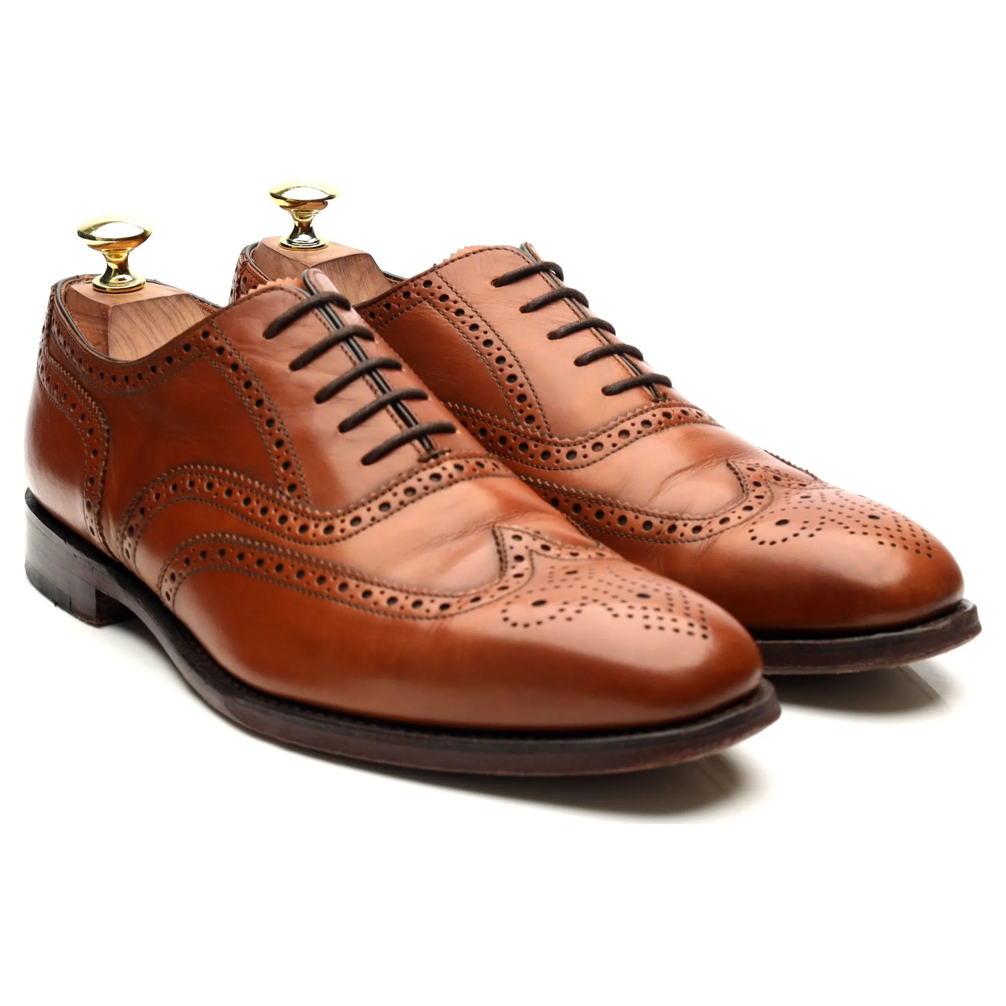 1880 'Buckingham' Tan Brown Leather Oxford Brogues UK 7.5 F