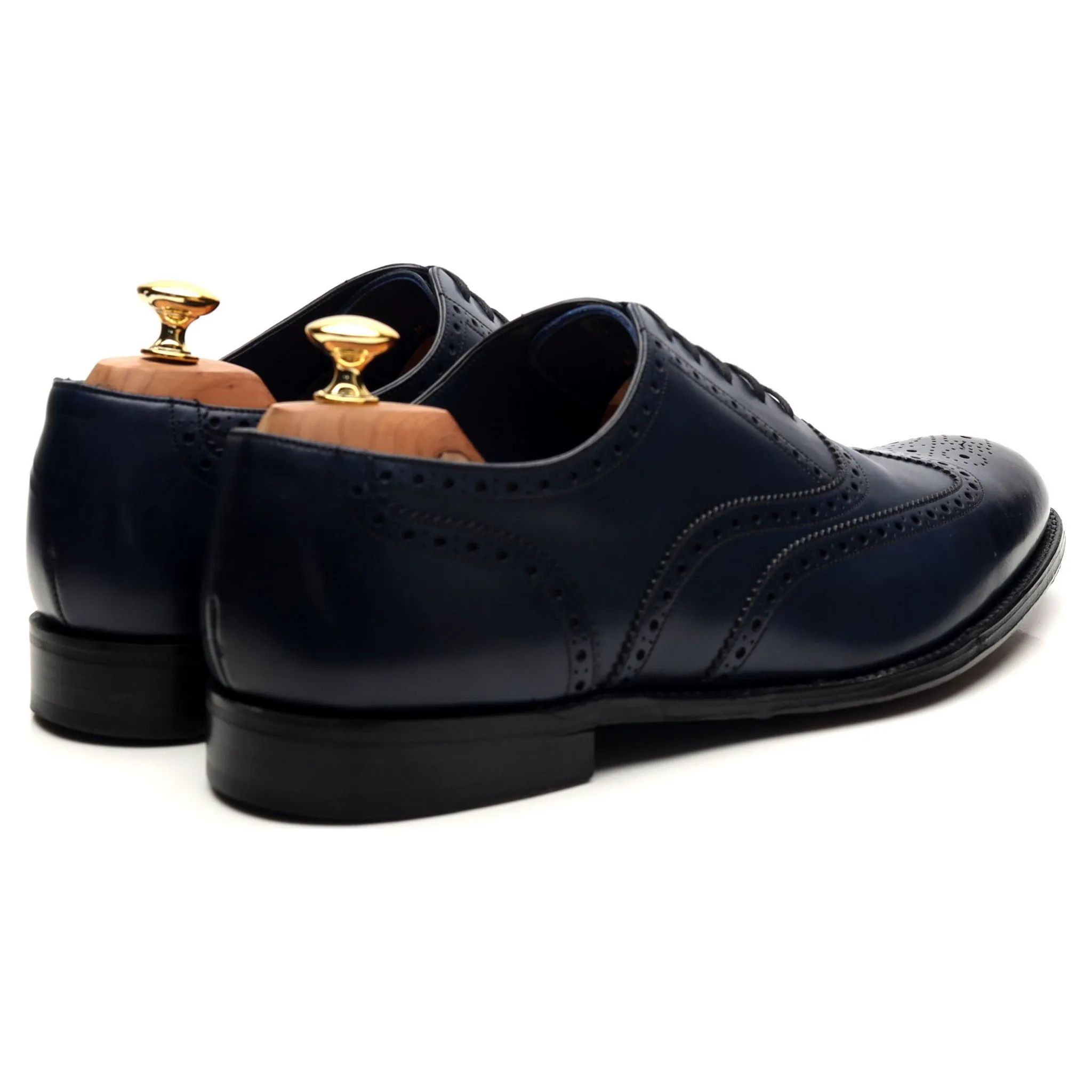 1880 'Torrington' Navy Blue Leather Oxford Brogues UK 10 F