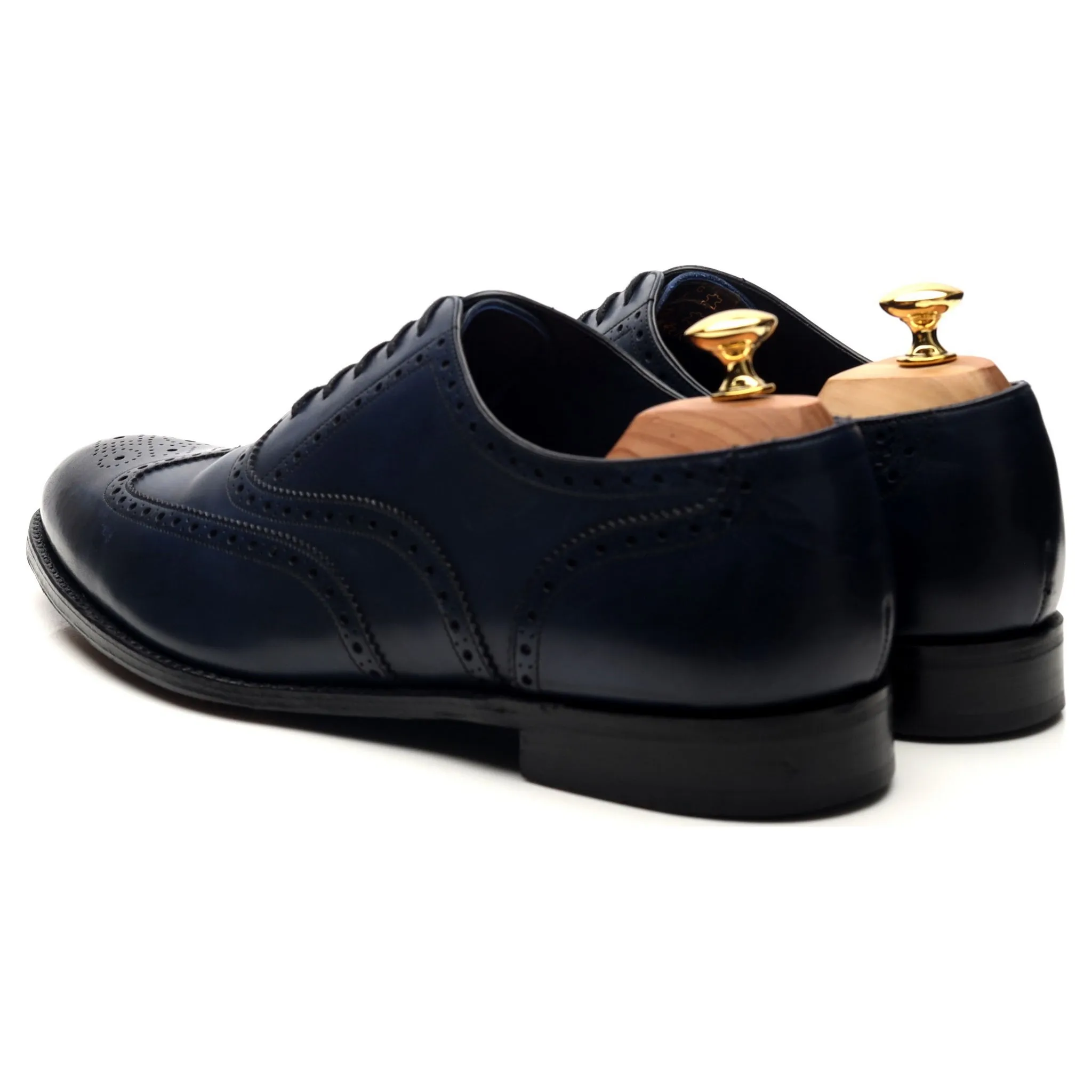 1880 'Torrington' Navy Blue Leather Oxford Brogues UK 10 F