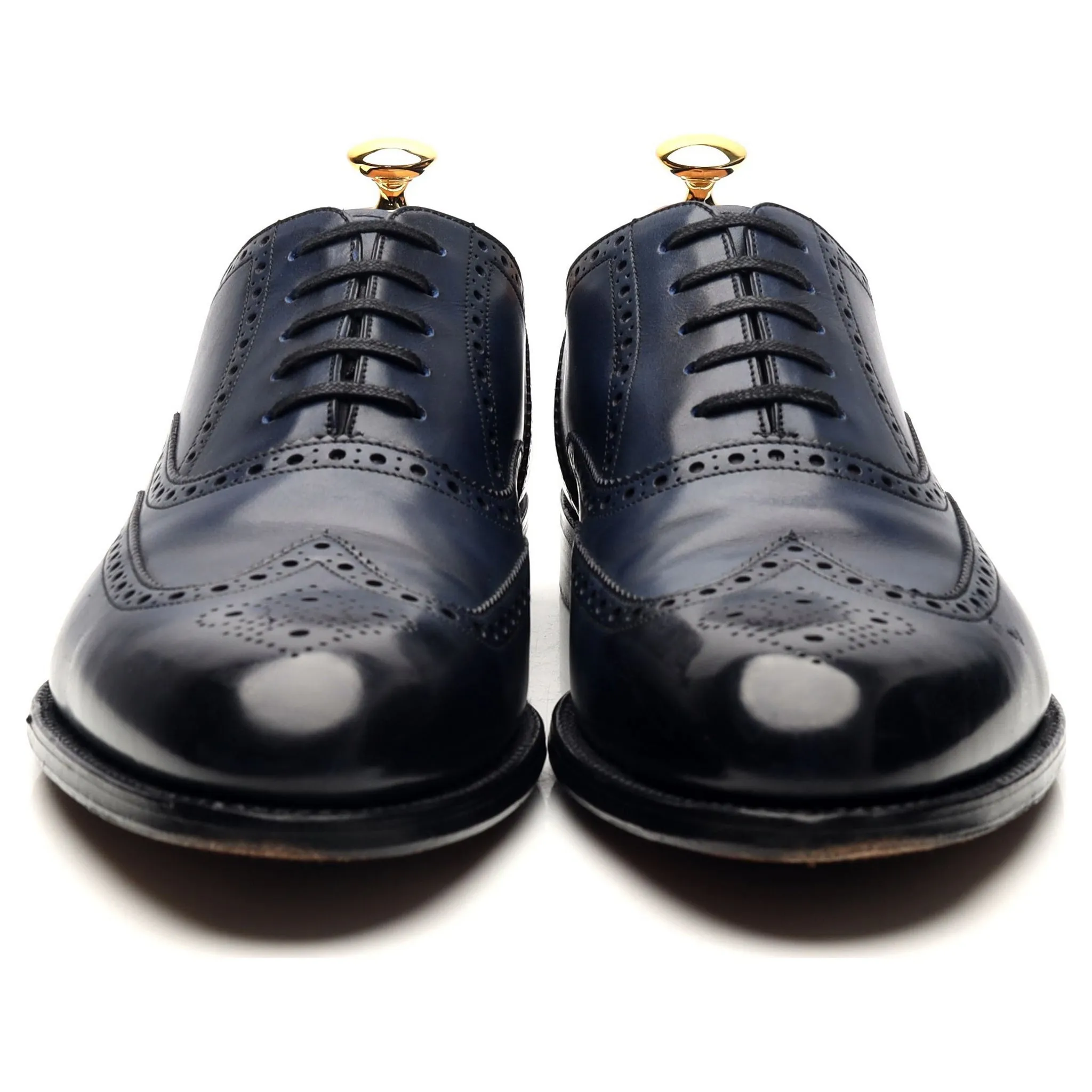 1880 'Torrington' Navy Blue Leather Oxford Brogues UK 10 F