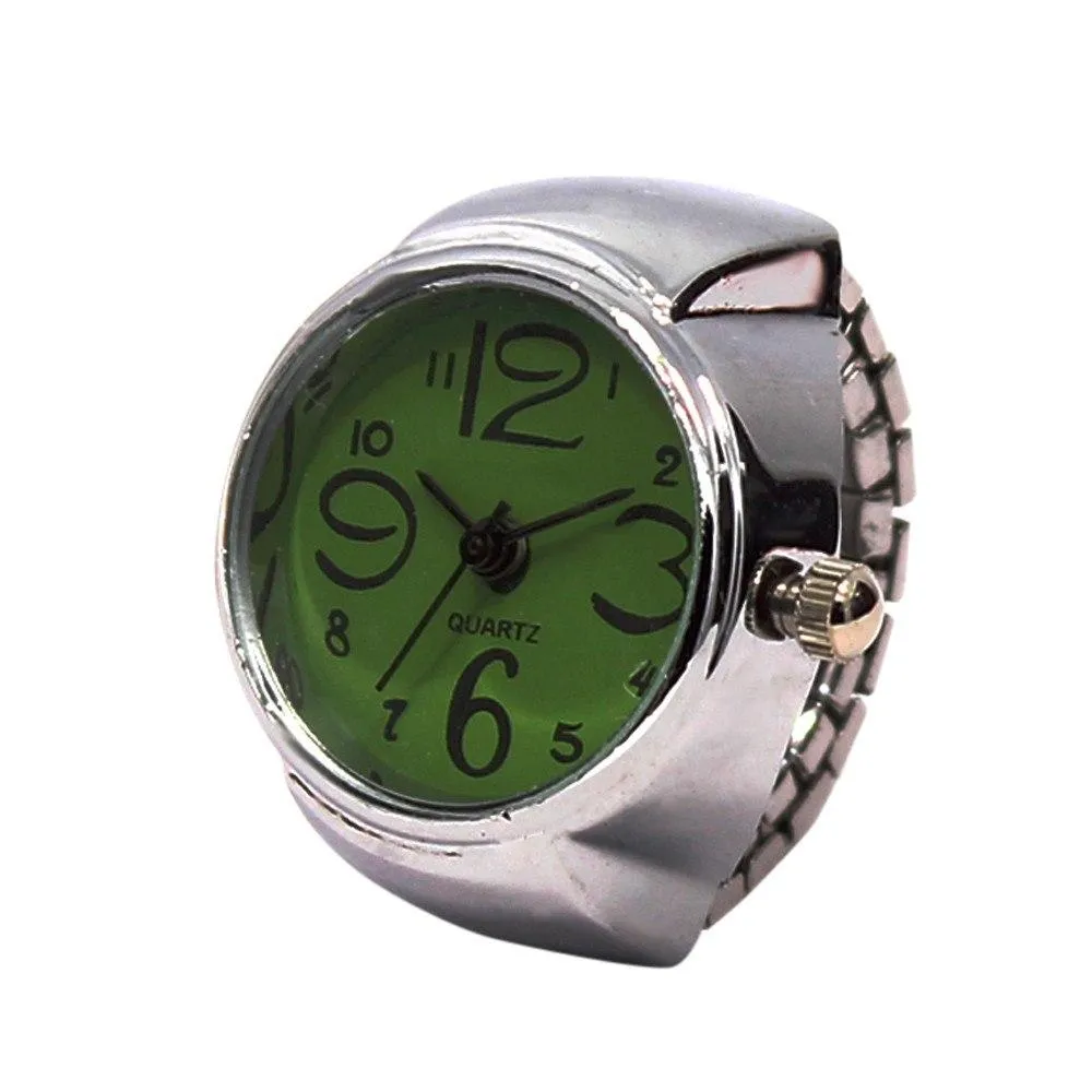 2018 Hot Korean Style Creative Steel Cool Elastic Analog Ring With Quartz Watch Female Ring Students Fashion Classic Flip Finger