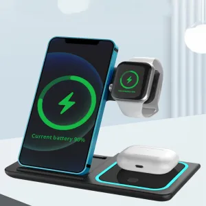 3-in-1 Wireless 15W Fast Foldable Charger for IPhone Airpods Iwatch