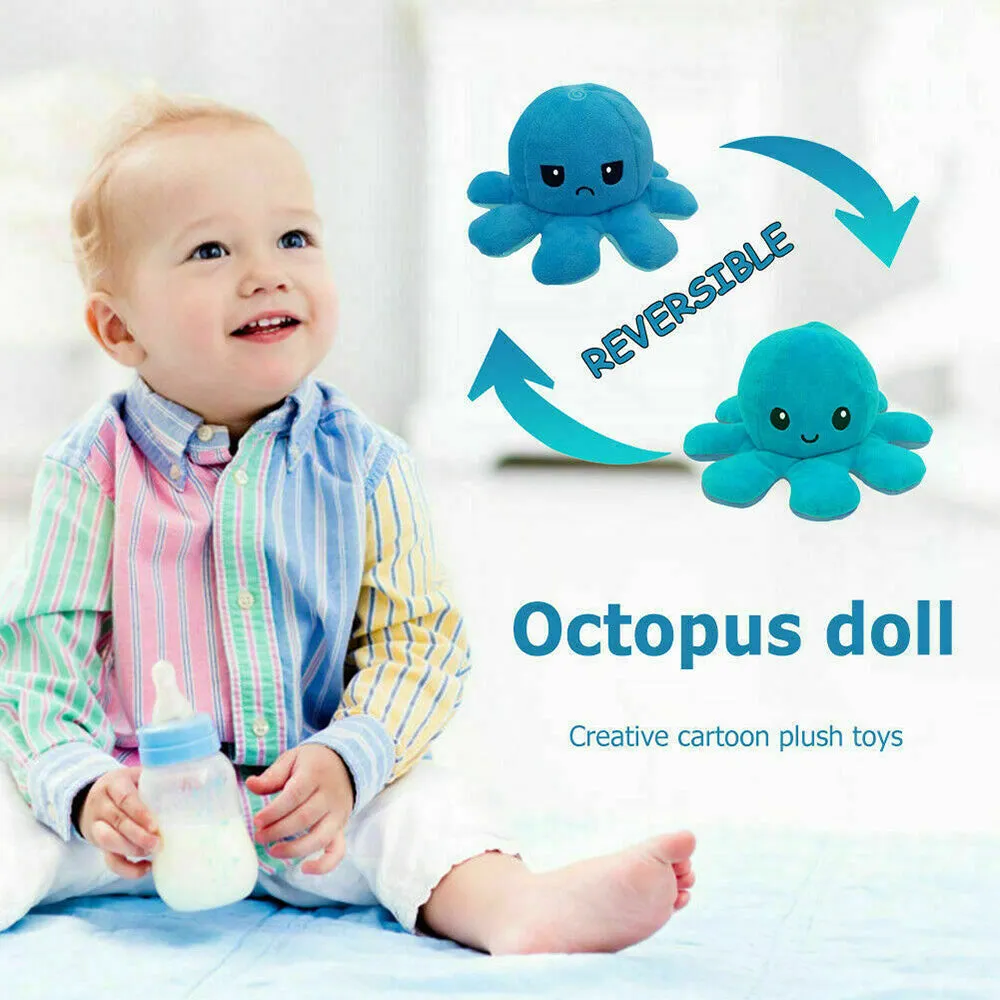 3Pcs Double-Sided Flip Reversible Octopus Plush Toy Set