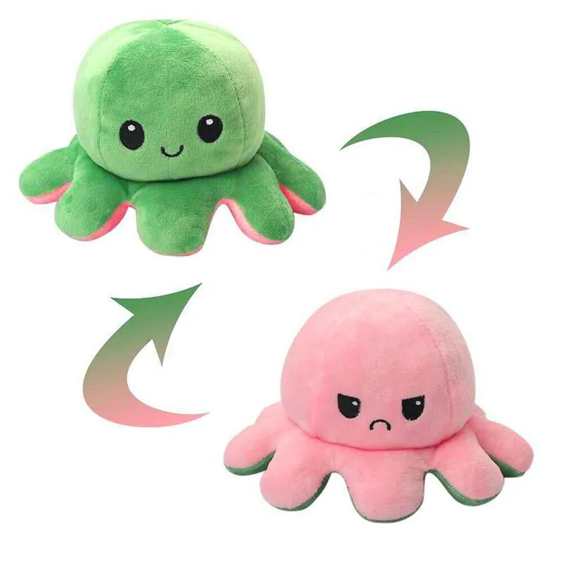 3Pcs Double-Sided Flip Reversible Octopus Plush Toy Set