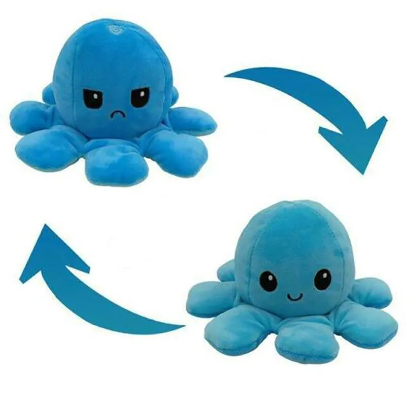 3Pcs Double-Sided Flip Reversible Octopus Plush Toy Set