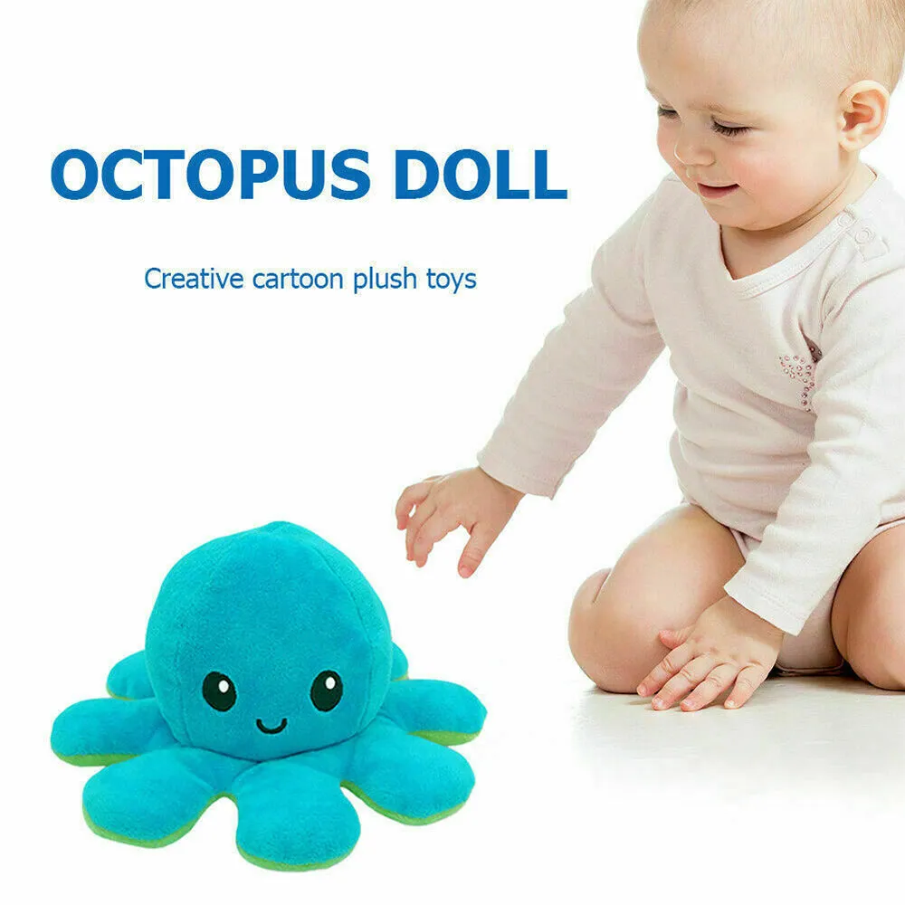 3Pcs Double-Sided Flip Reversible Octopus Plush Toy Set