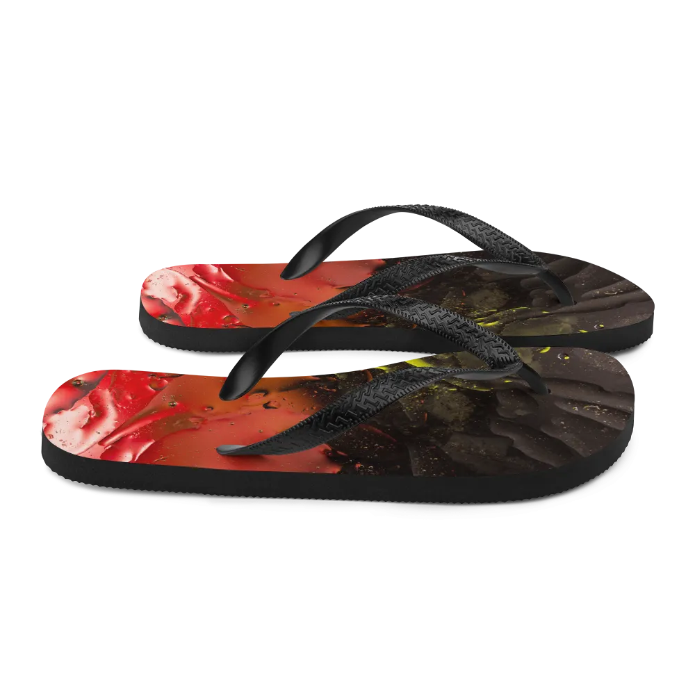 Abstract 02 Black Red Flip-Flops