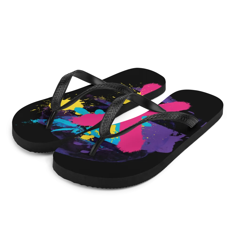 Abstract Series 01 Flip Flops Black