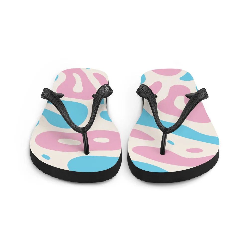 Abstract Trans Pride Flag Flip-Flops