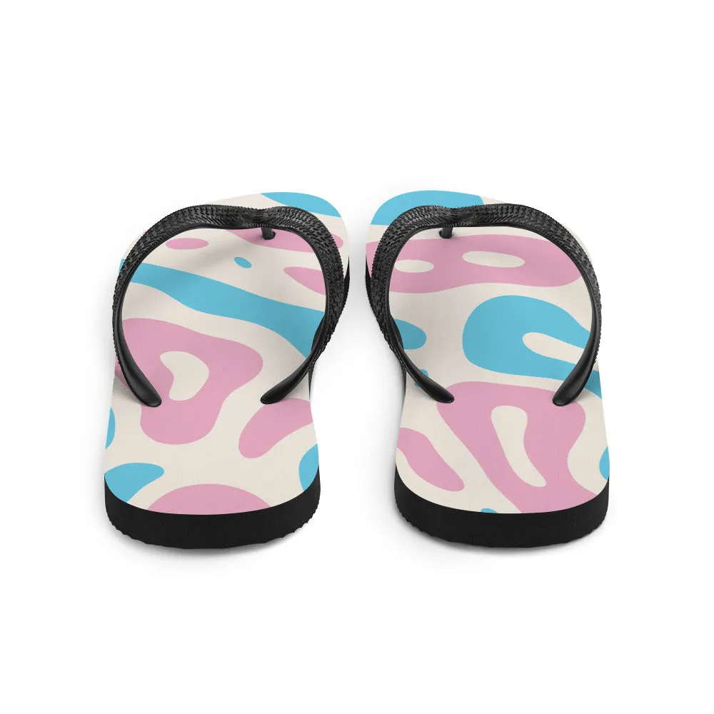 Abstract Trans Pride Flag Flip-Flops