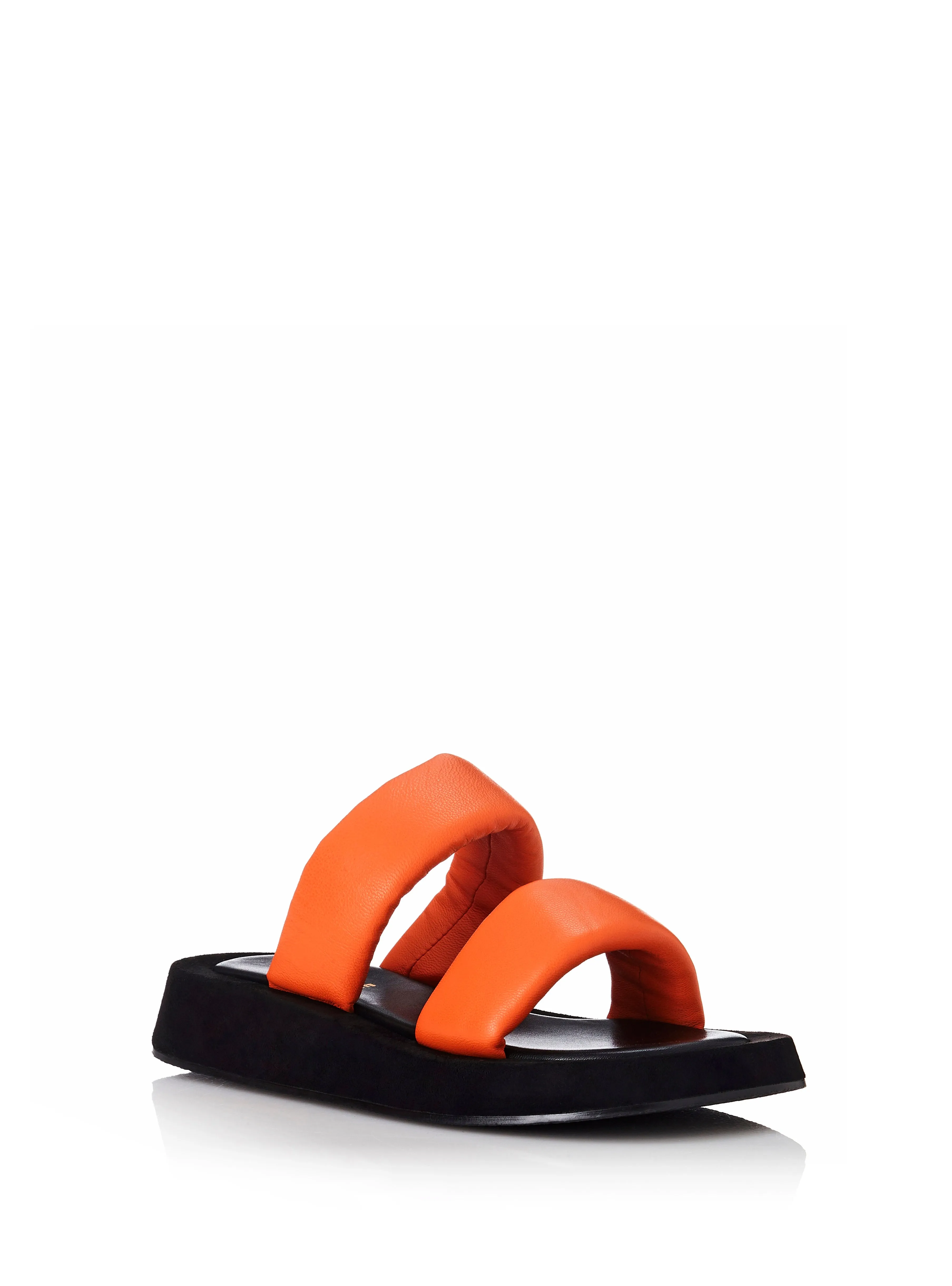 ALIAS MAE Womens Poe Leather Slides Orange Leather