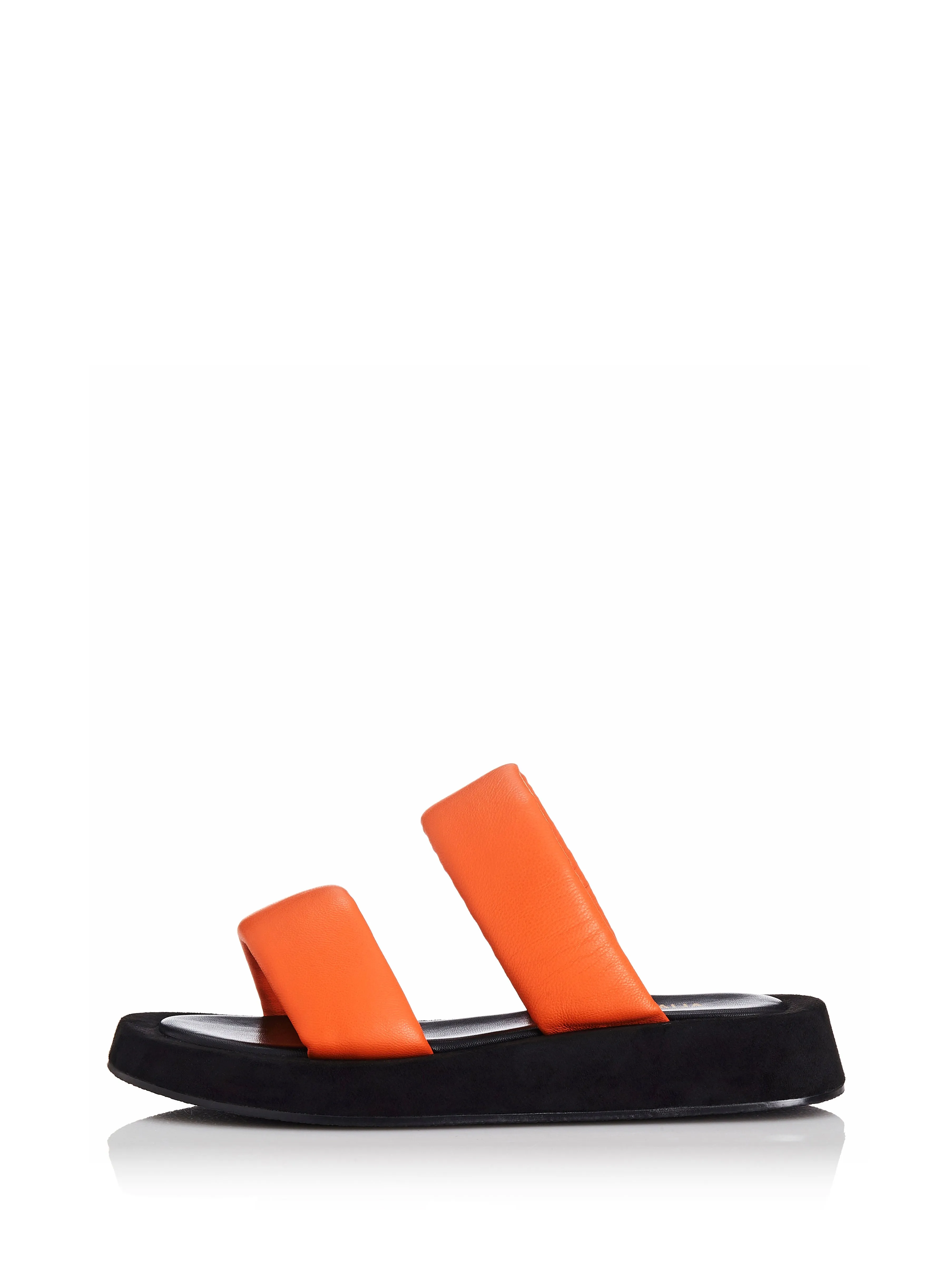 ALIAS MAE Womens Poe Leather Slides Orange Leather