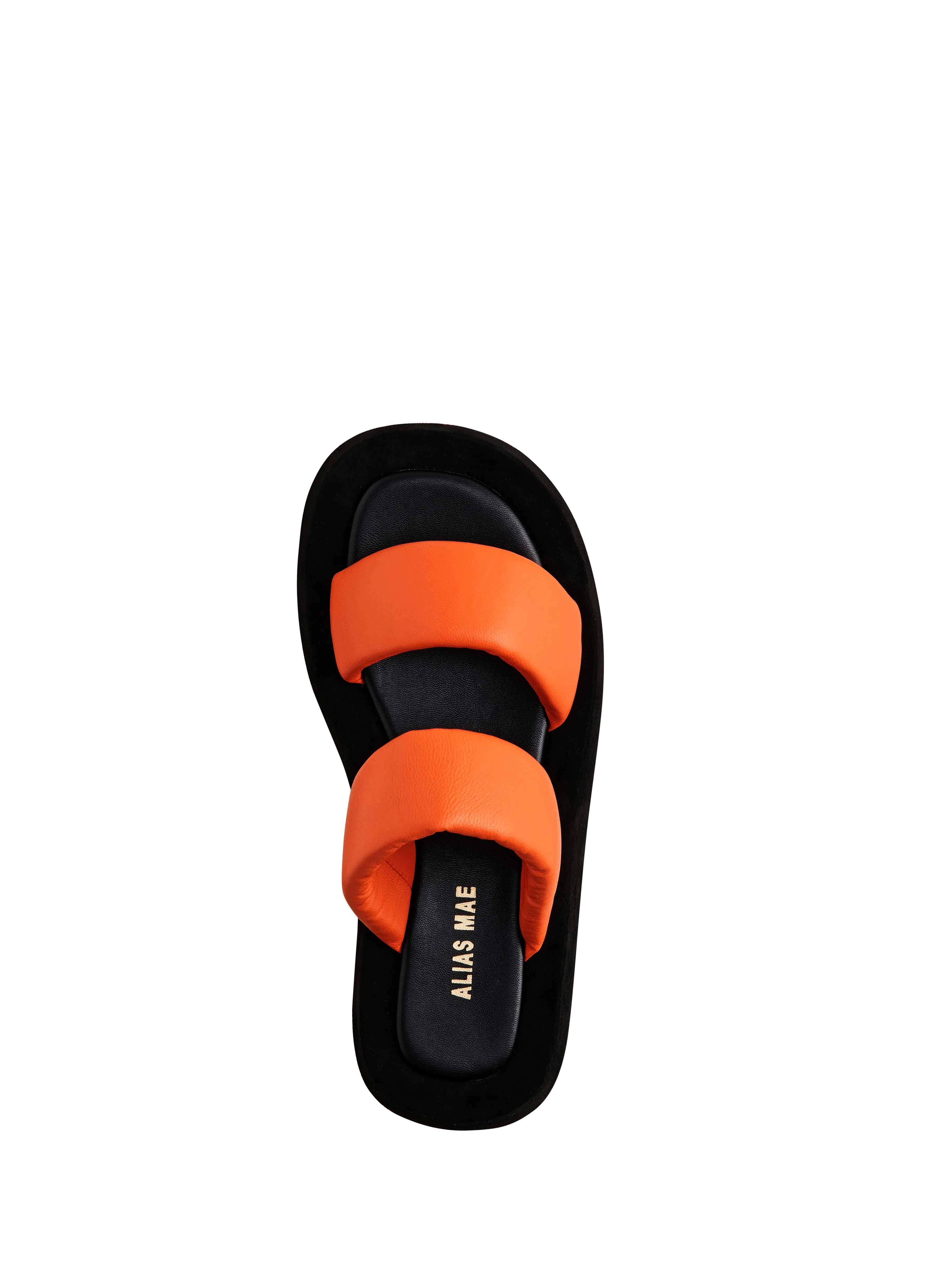 ALIAS MAE Womens Poe Leather Slides Orange Leather