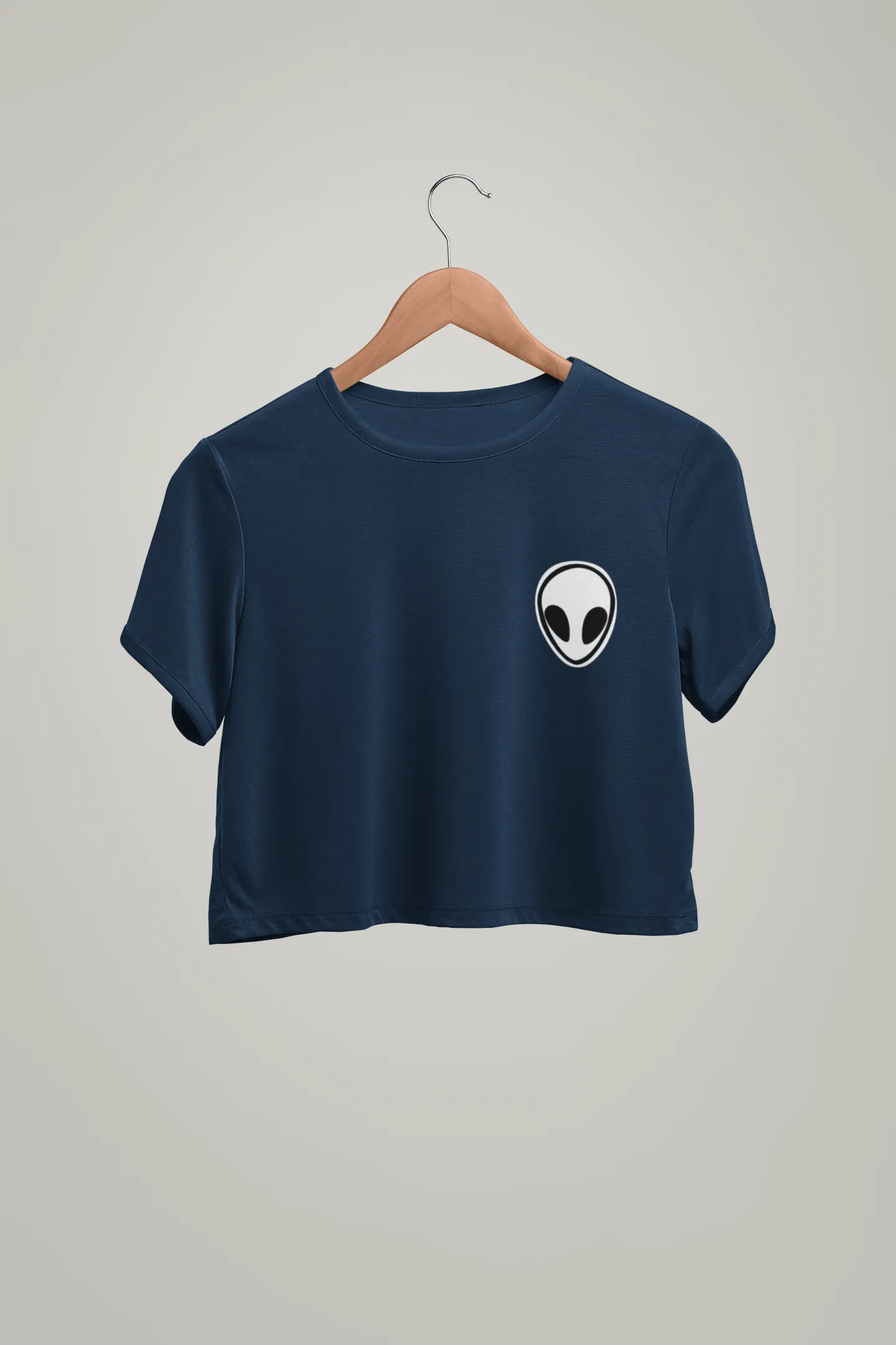 Alien Pocket Design Half-sleeve Crop Top