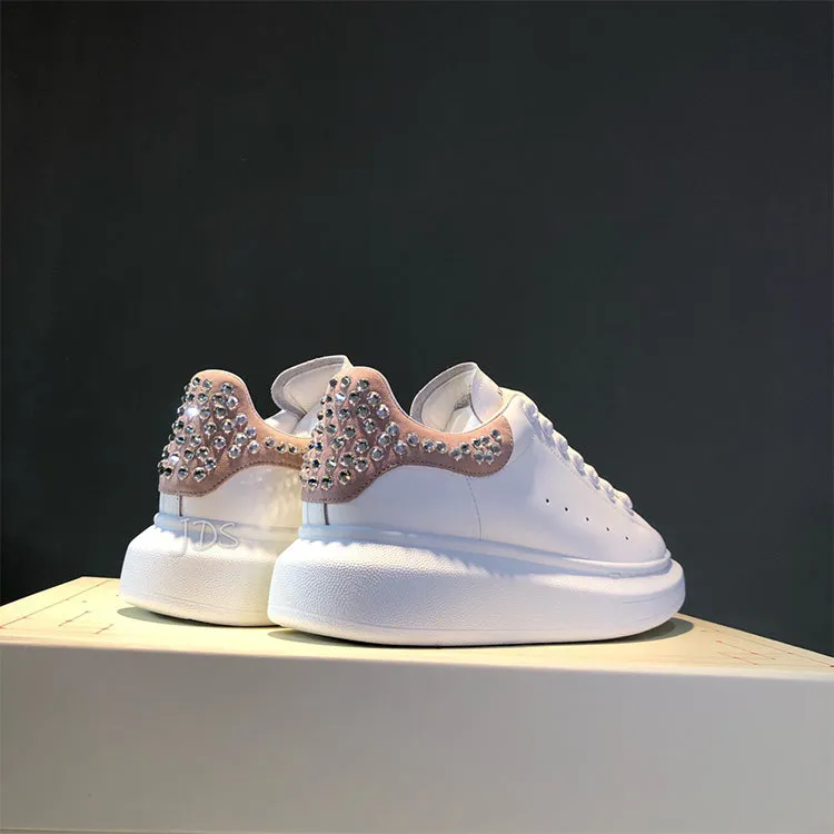 ALISANDRO MOQUEN GRAMMY CHUNKY SOLE LEATHER SNEAKER WITH RHINESTONE