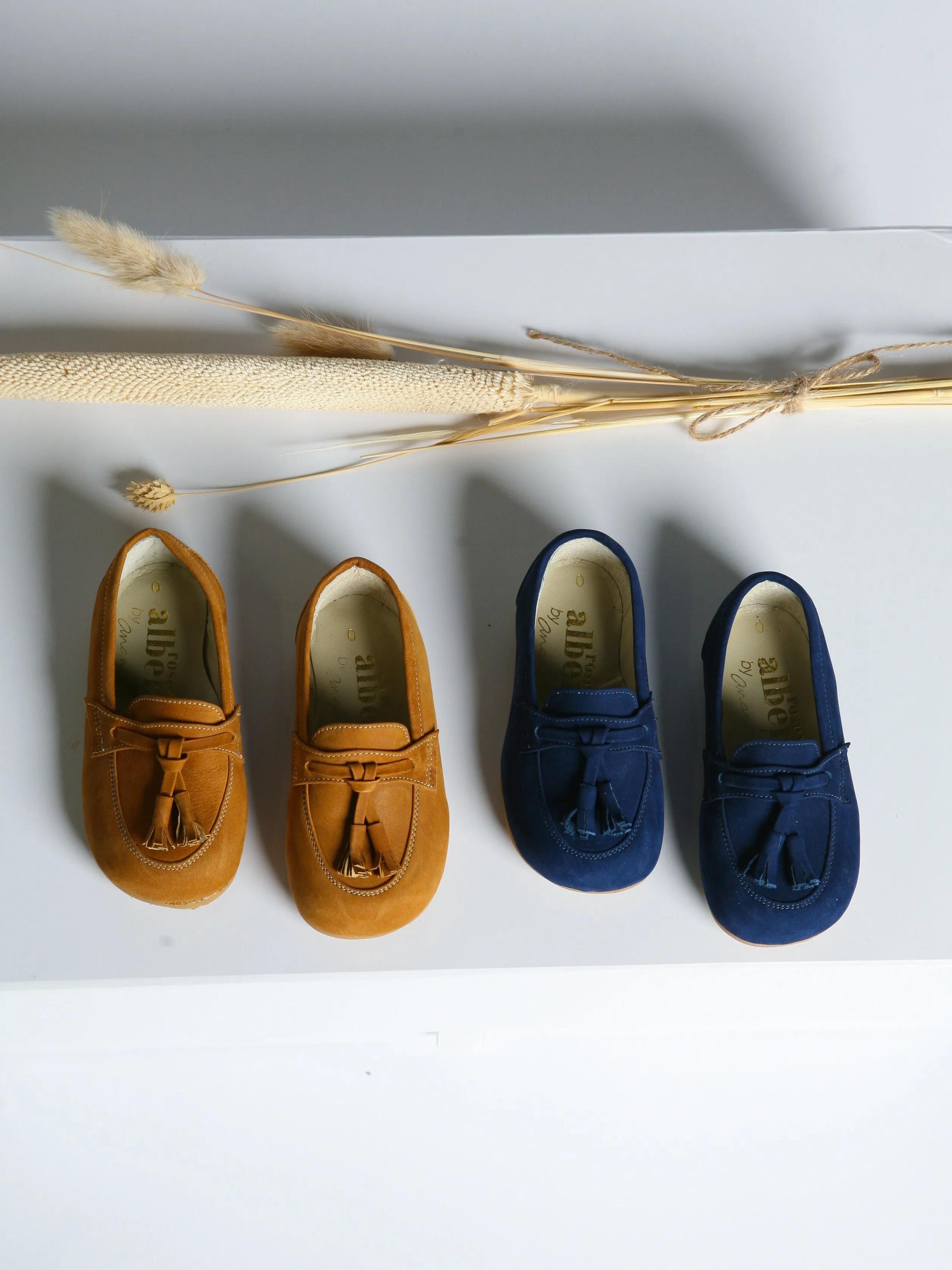 Ananas Petit x Rose & Albert Tan 'Teco' Suede Boat Shoes