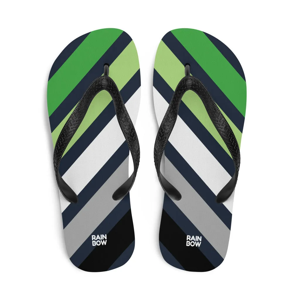 Aromantic Diagonal Stripes Flip-Flops