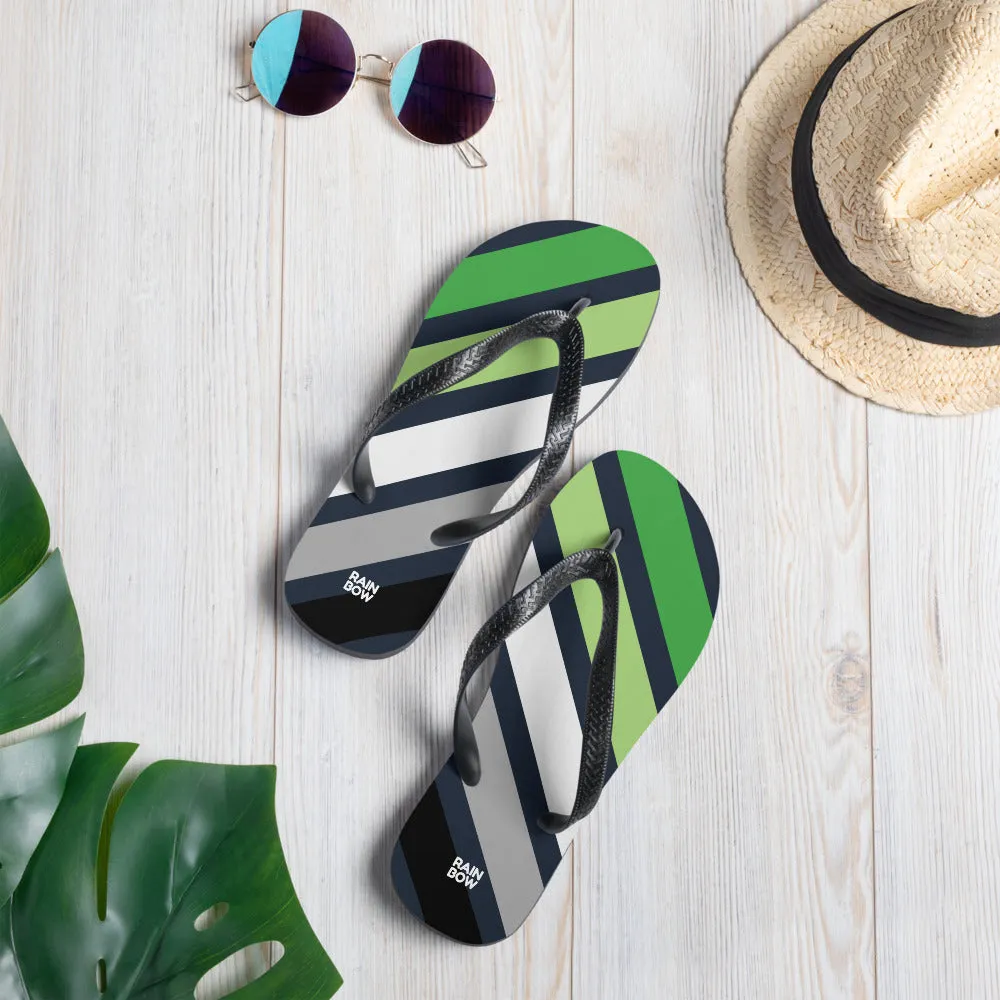 Aromantic Diagonal Stripes Flip-Flops