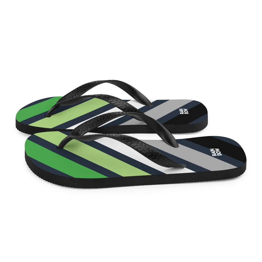 Aromantic Diagonal Stripes Flip-Flops