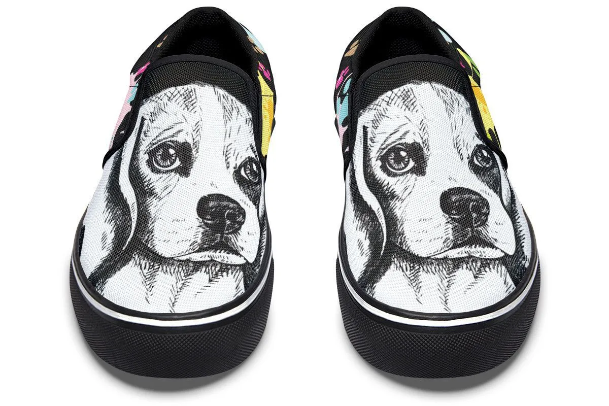 Artsy Beagle Slip-On Shoes