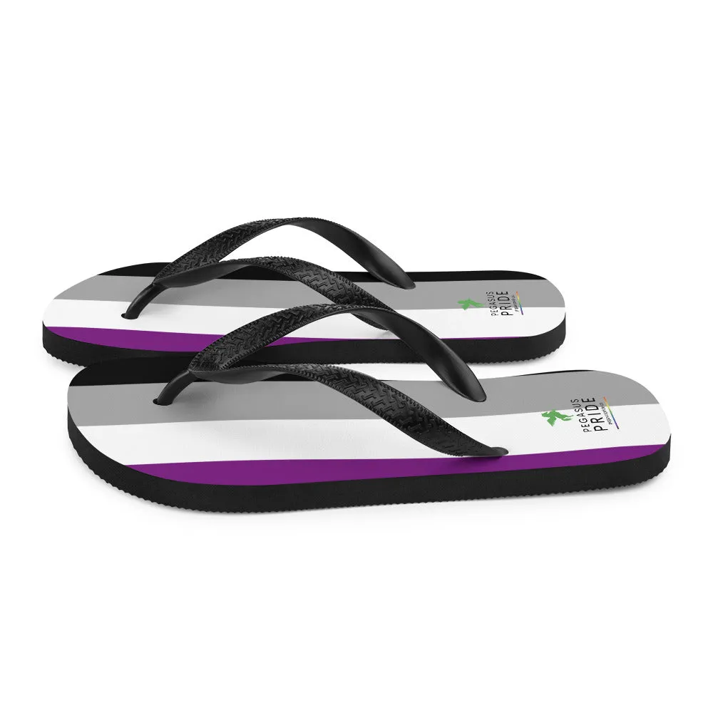 Asexual Ace Pride Flip-Flops