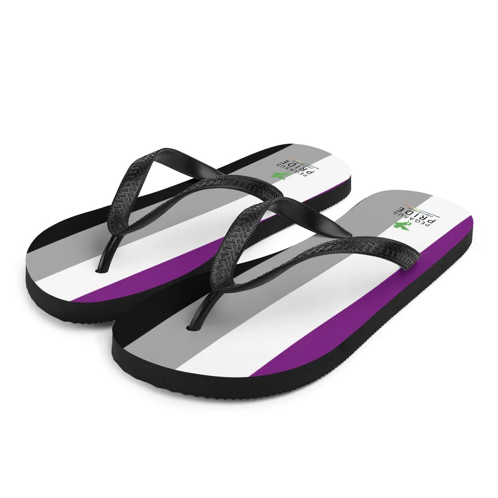 Asexual Ace Pride Flip-Flops