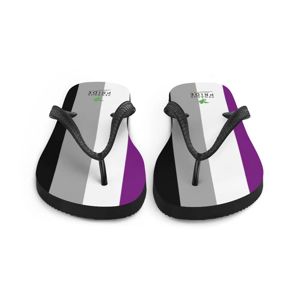 Asexual Ace Pride Flip-Flops