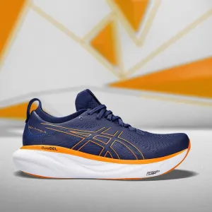 ASICS GEL-NIMBUS 25 (M) - (IDEEP OCEAN/BRIGHT ORANGE) RUNNING SHOES