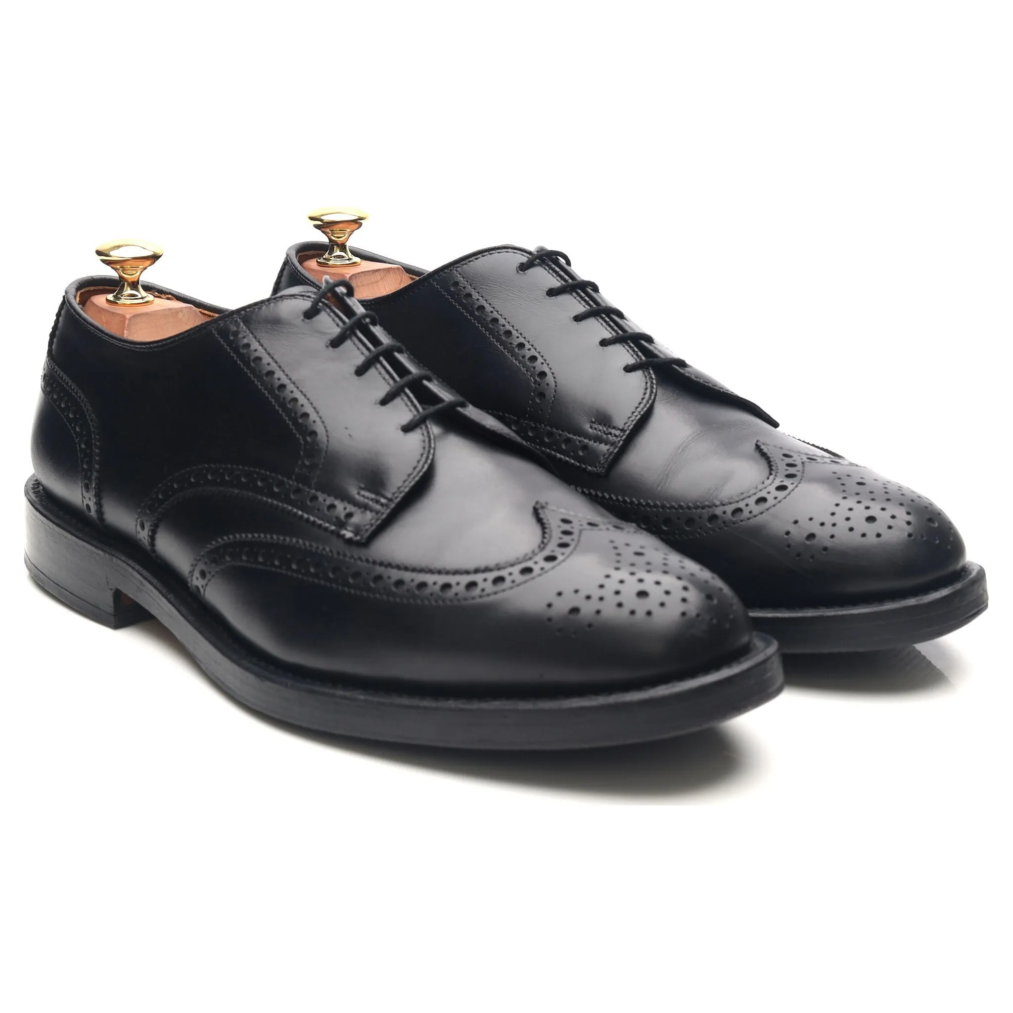 'Auburn' Black Leather Derby Brogues UK 9 US 9.5 E