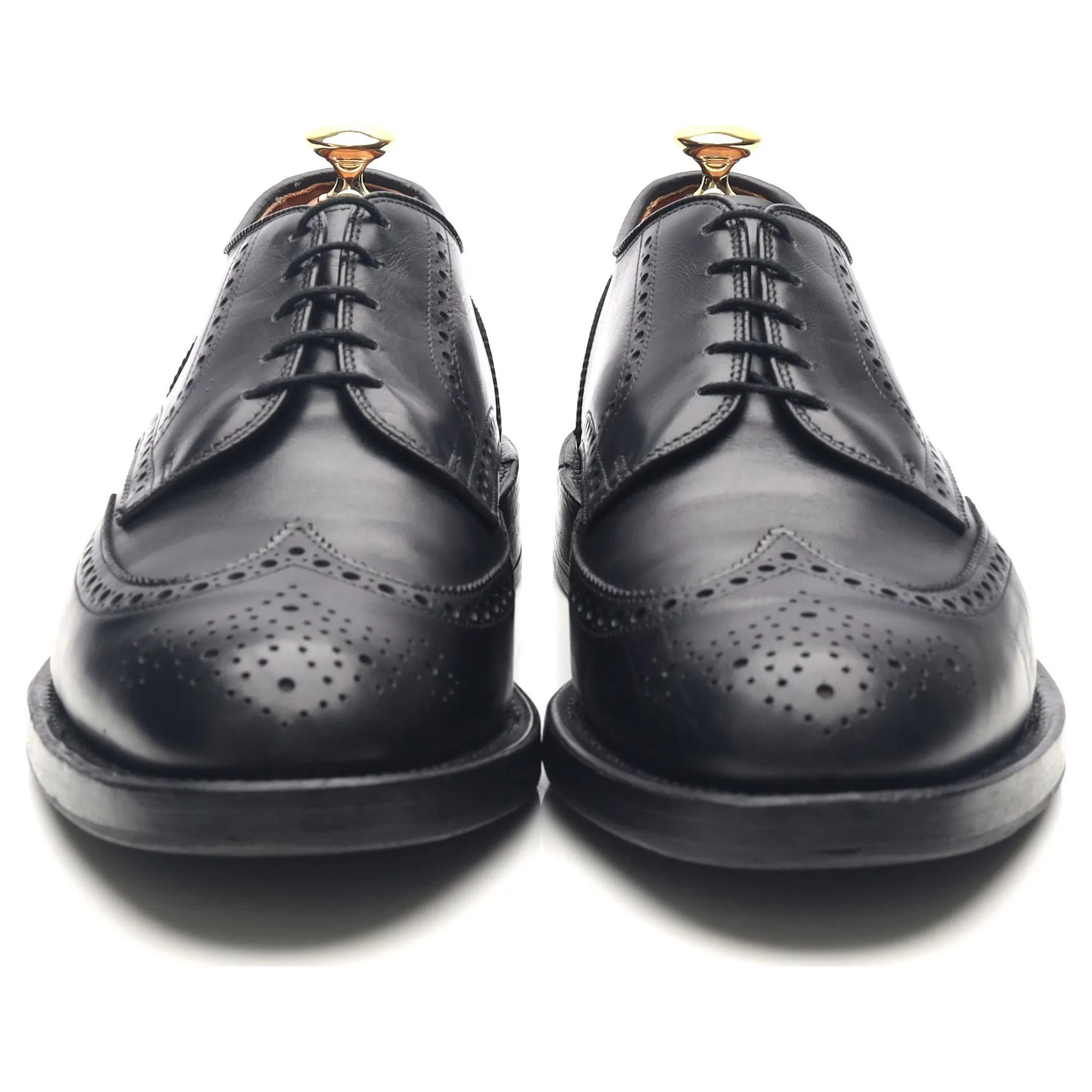 'Auburn' Black Leather Derby Brogues UK 9 US 9.5 E