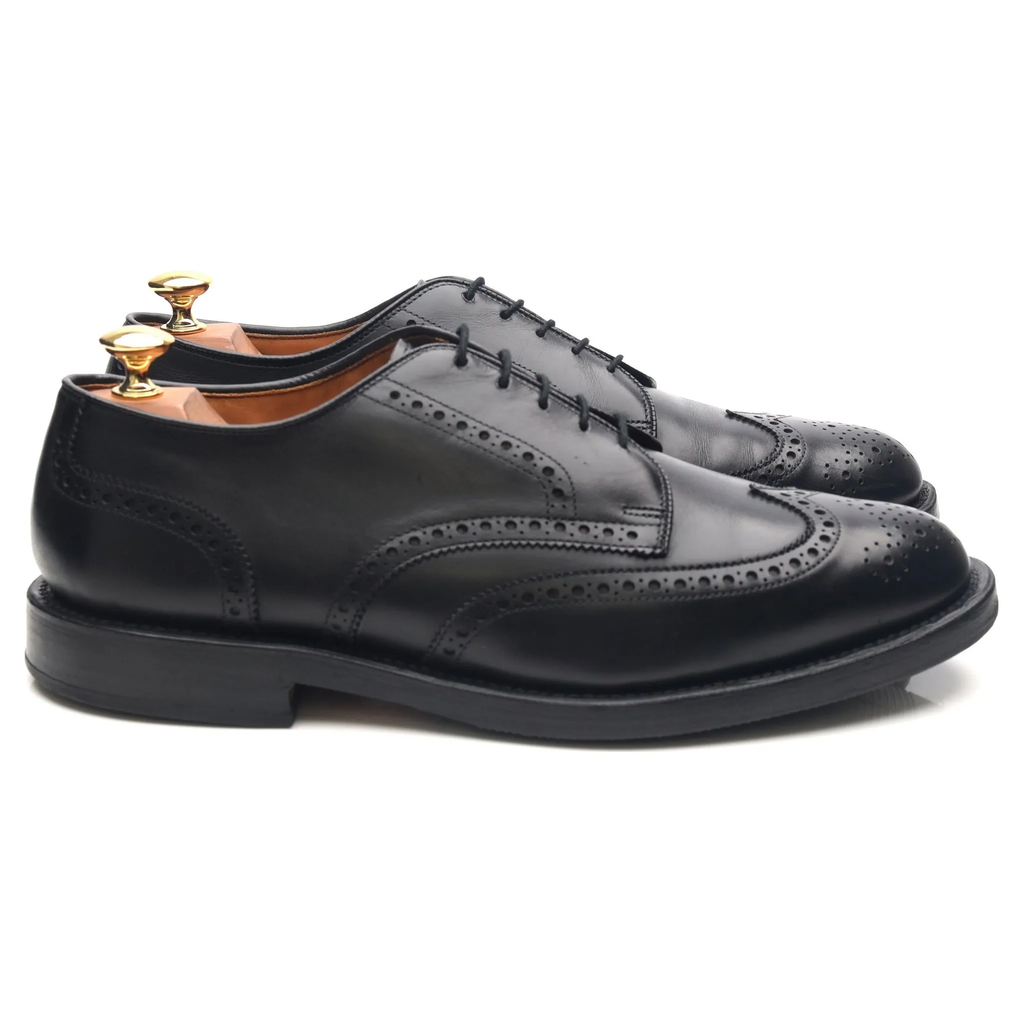 'Auburn' Black Leather Derby Brogues UK 9 US 9.5 E