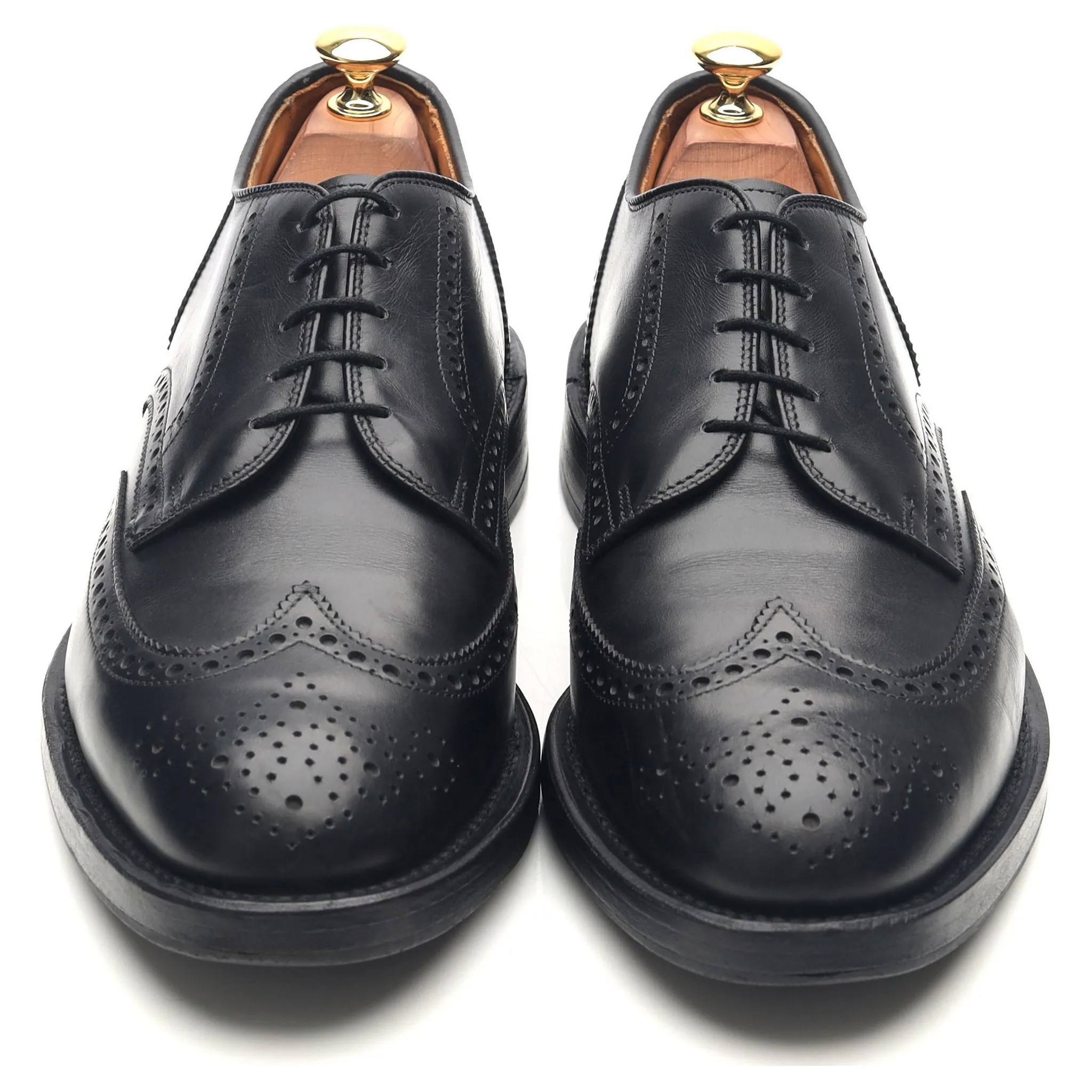 'Auburn' Black Leather Derby Brogues UK 9 US 9.5 E