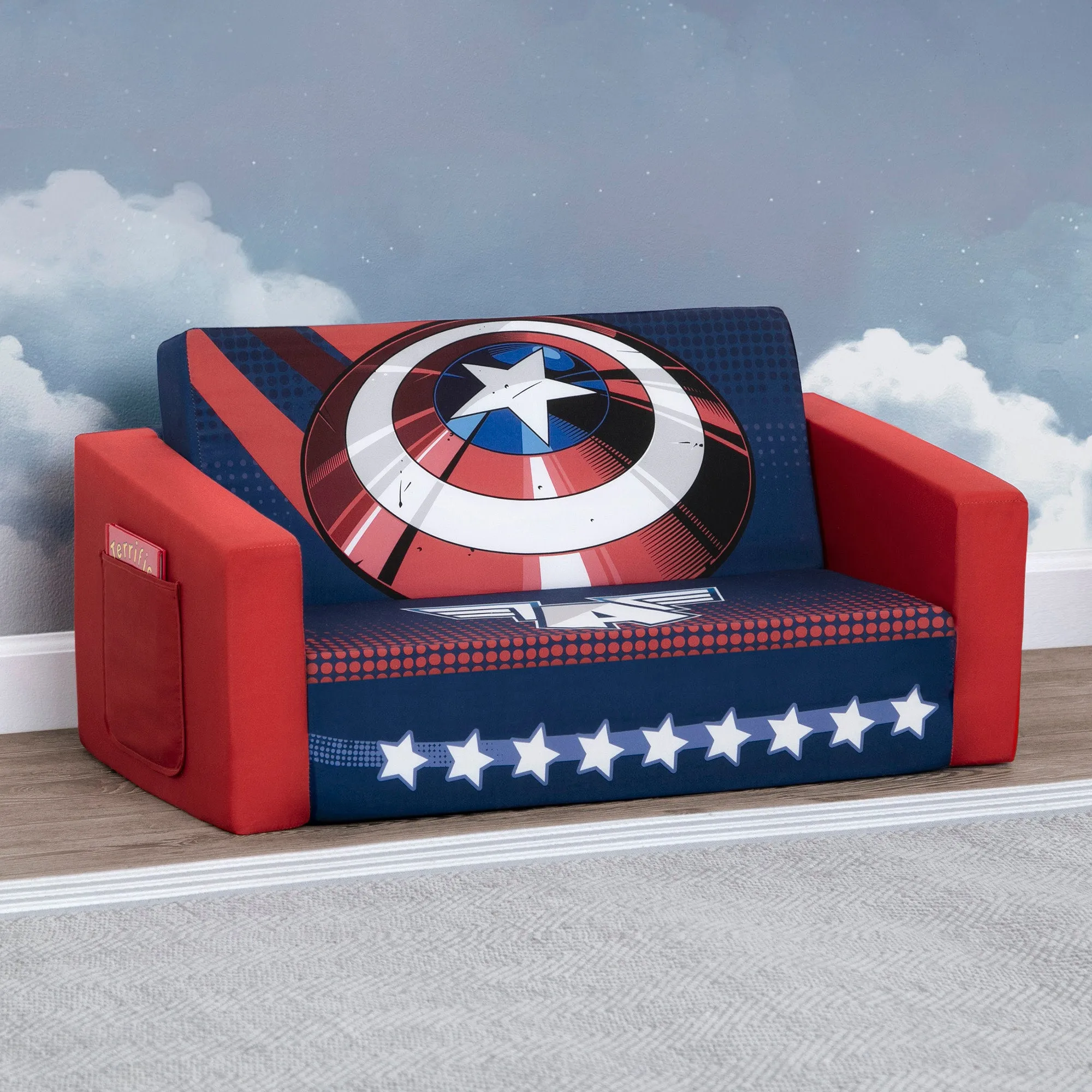 Avengers Cozee Flip-Out Sofa - 2-in-1 Convertible Sofa to Lounger for Kids