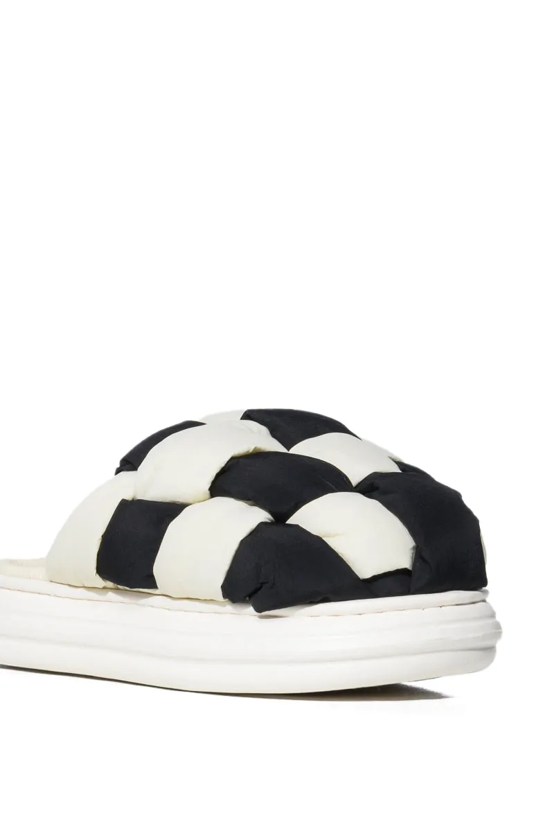 AZALEA WANG BIZZY BLACK CHECKERBOARD FLAT