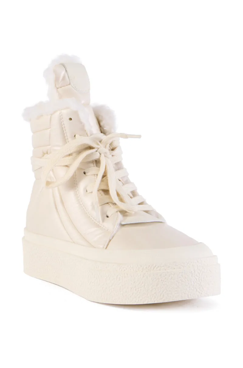 AZALEA WANG MUNZIO CREAM HIGH TOP SNEAKER