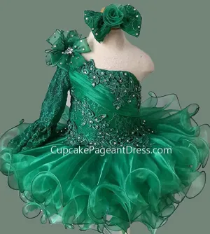 Baby Girl/Baby Miss Lace Glitz Cupcake Pageant Dress With Hair Bow