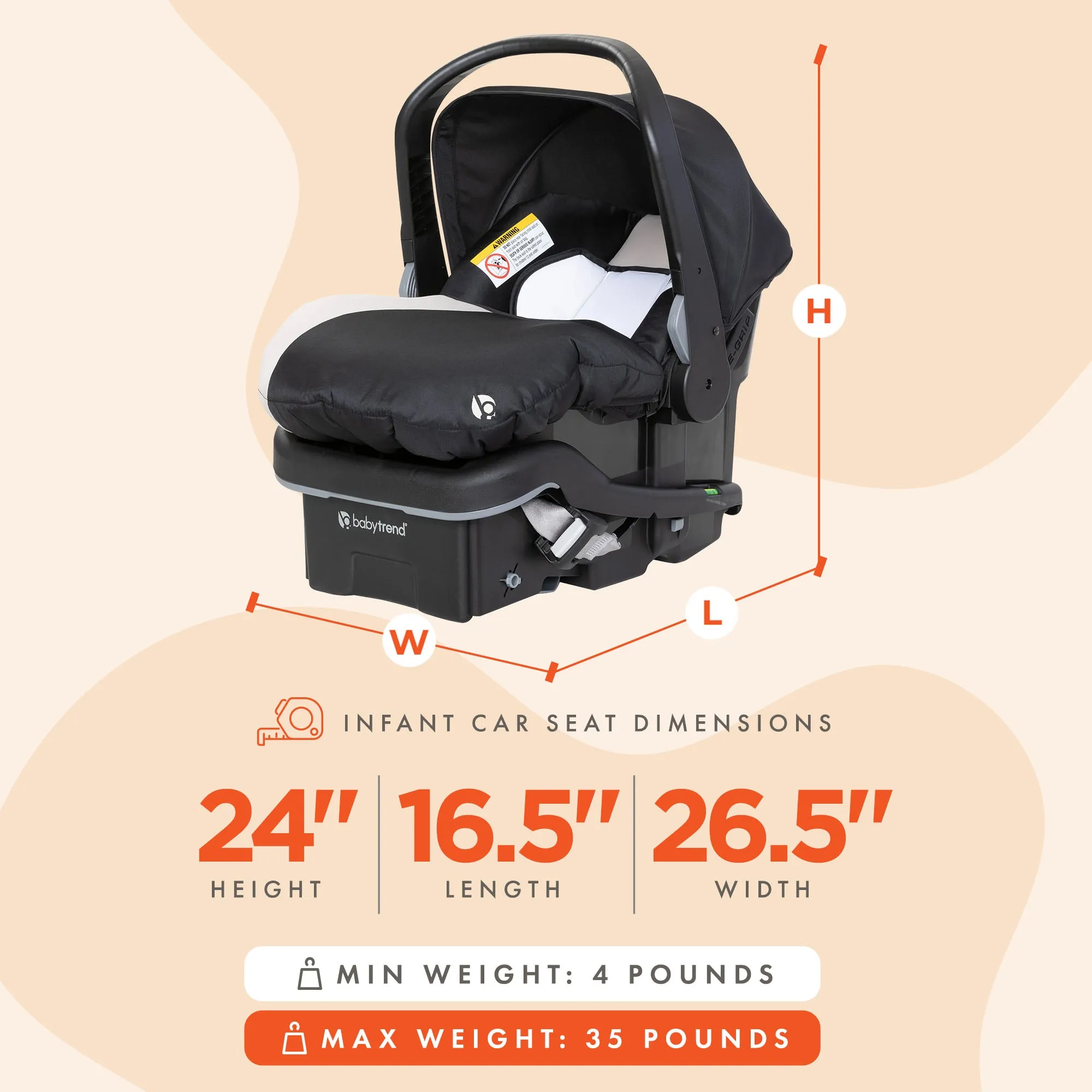 Baby Trend EZ-Lift Plus Lightweight Infant Car Seat w/ Cozy Cover, Modern Khaki