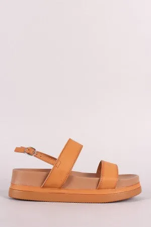 Bamboo Double Band Slingback Flatform Sandal