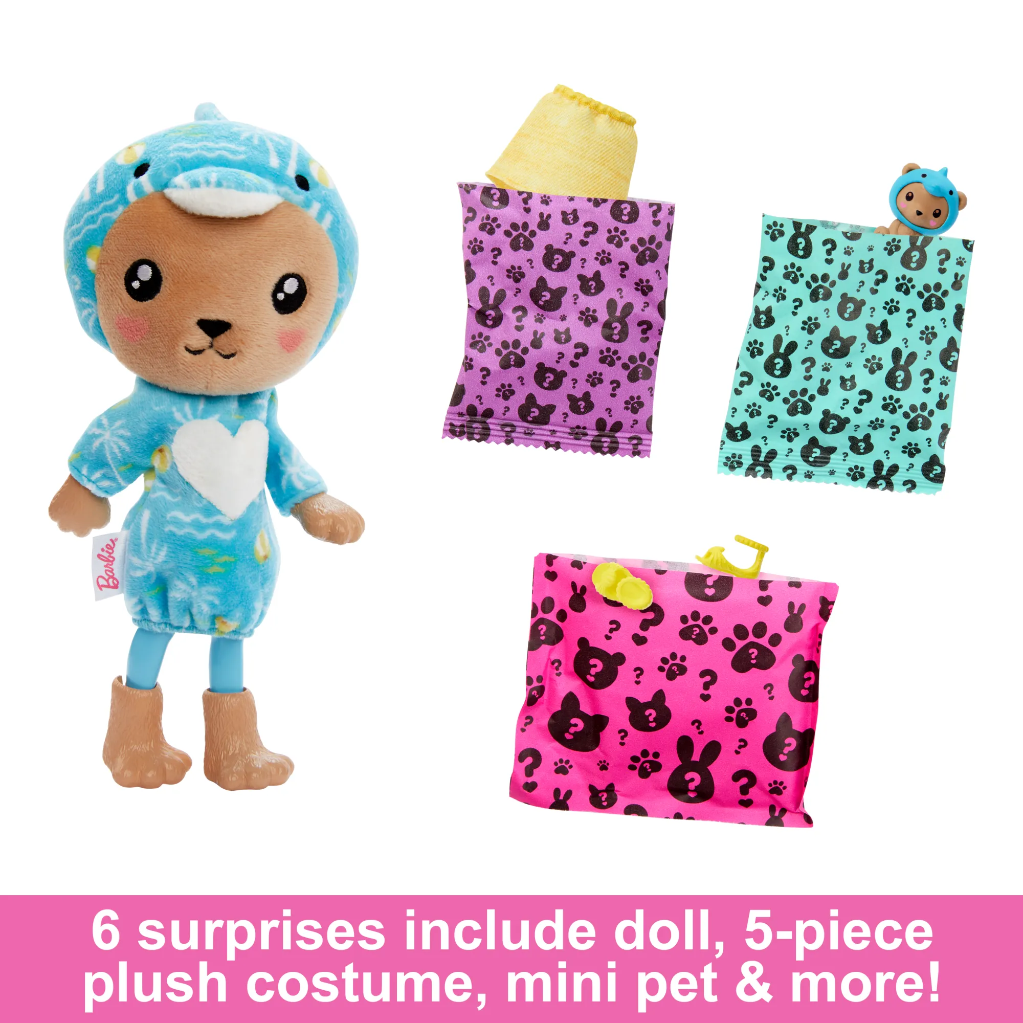 Barbie Cutie Reveal Costume-themed Series Chelsea Small Doll & Accessories, Teddy Bear As Dolphin