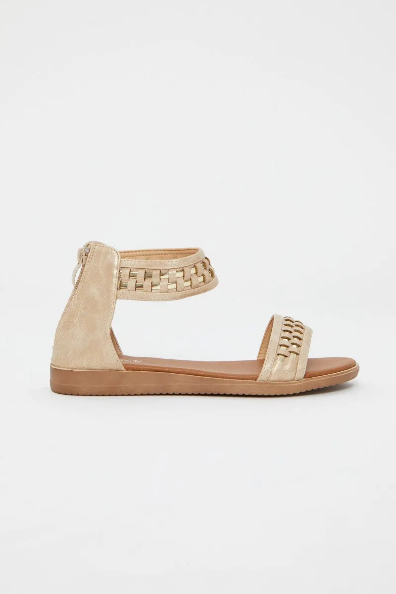 Beige Woven Sandal