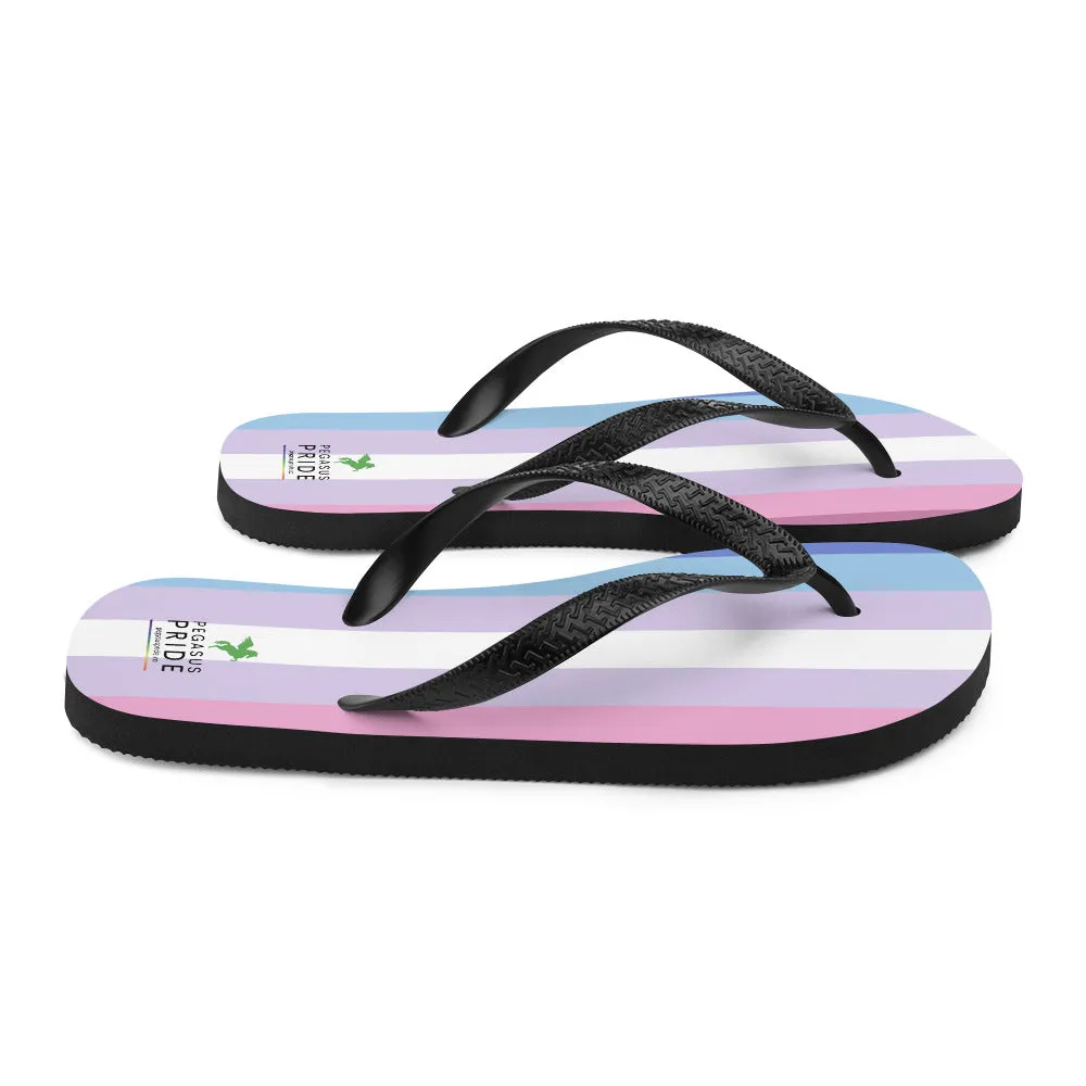 Bigender Pride Flag Flip Flops