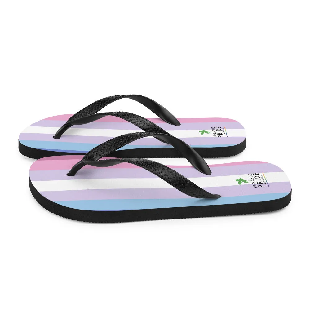 Bigender Pride Flag Flip Flops