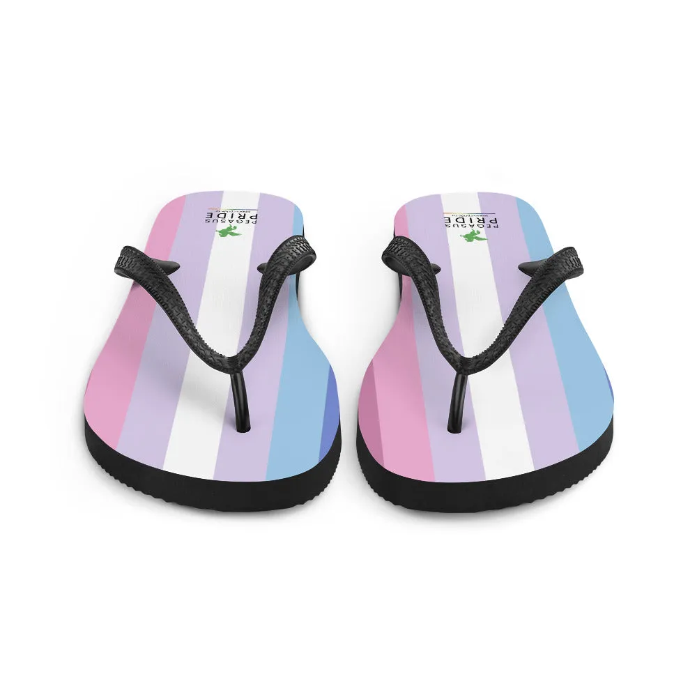 Bigender Pride Flag Flip Flops