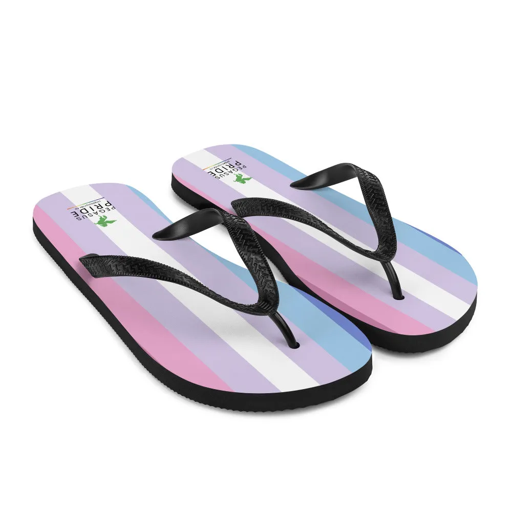 Bigender Pride Flag Flip Flops