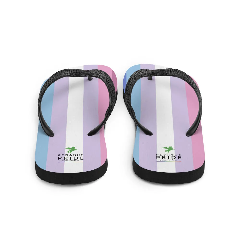 Bigender Pride Flag Flip Flops